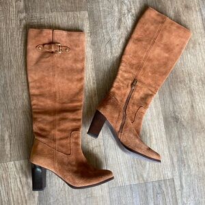 Michael Kors Tan Suede Heeled Boots